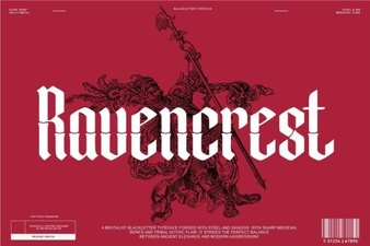Ravencrest Font: Bold Gothic Design for Creative Projects