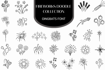 Firework Doodle Collection Font - Dingbats Symbols and Illustrations